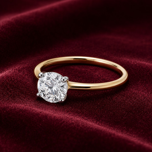 18kt gold solitär - gold,