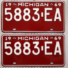Michigan Nummernschilder Paar