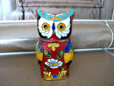 Cloisonne Eule Dose Figur