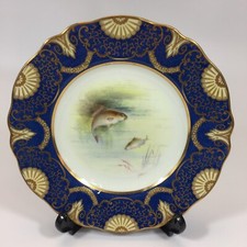 Antiker Wedgwood T. Goode & Co Schrankteller A. Holland Karpfen 23,5 cm Durchmesser