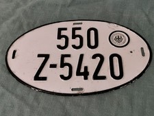 ALTES ZOLLKENNZEICHEN OVAL NUMMERNSCHILD EXPORT DEUTSCHLAND BUNDESFINANZVERWALTU