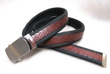 SATTLERQUALITÄT Textil + Leder GÜRTEL 3cm STUFENLOSER Schnellverschluss STABIL *