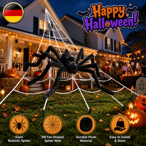Halloween deko spinnennetz set - halloween,