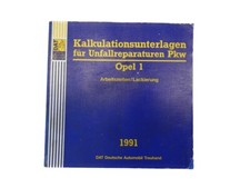DAT 213A Opel 1991 Berechnungsunterlagen für Unfallreparaturen Autos