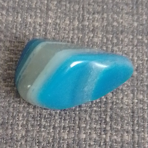 Trommelstein achat blau - achat, blau-weiß