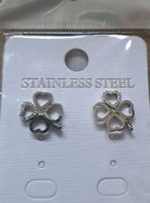 Ohrringe KLEEBLATT Edelstahl NEU