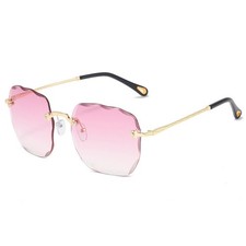 Quadrat Randlose Sonnenbrille Damen Brand Design Farbverlauf Brille UV400