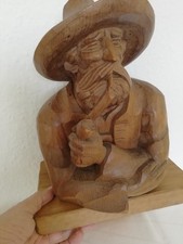 Holzfigur, geschnitzt, Bauer
