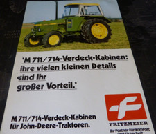 Fritzmeier M711/714 Verdeck Kab.  Joh.Deere Prospekt/Broschüre- Technische Daten