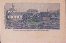 190720 AK Hochwasser Ueberschwemmung in Deuben Plauen'scher Grund 1897 Verlag: G