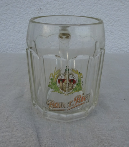 Alter bierkrug glas - bierkrug/glas, bauer