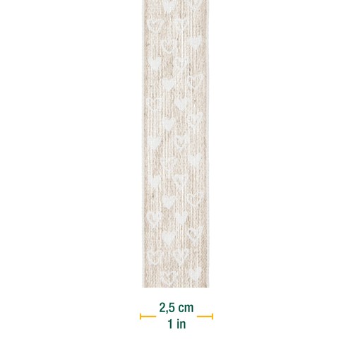 Seidenband 25mm herzen - seidenband, leinen