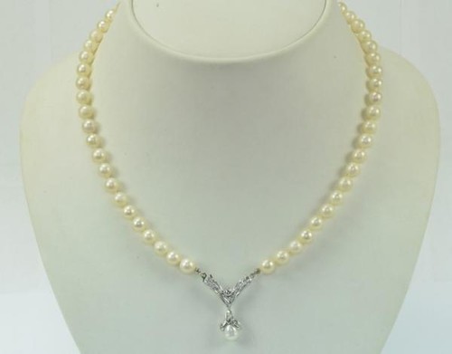 Perlencollier mit brillanten - mit,