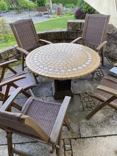 Gartentisch aus beton - beton/, fliesen