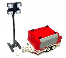 Playmobil * 3178 * Feuerwehr Auto Anhänger * mit LED Licht-Mast / Lichtgiraffe