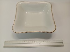 Oma's Goldrand: Schirnding Bavaria Servierschüssel 21cm eckig Porzellan Vintage