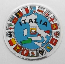 Souvenir-Aufkleber Italien Italia Wappen 18 Regionalstädte Stiefel 70er Oldtimer