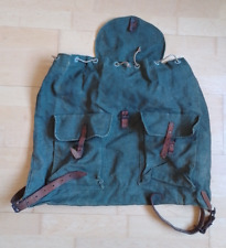 Wehrmachts-Rucksack WK2, grün, grobes Leinen, ca. 60x50 cm