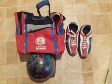 Bowlingkugel  9 Pounds 4,05kg mit Tasche Und Schuhen Gr.43 