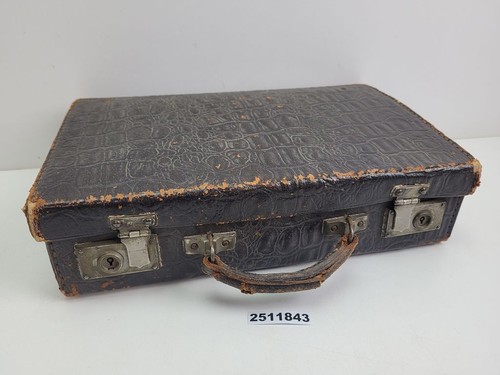 Koffer leder metall 1930 - koffer,