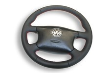 LENKRAD VW T4 CARAVELLE MULTIVAN TRANSPORTER, GLATT/PERFO, ROT, NEU BEZIEHEN 