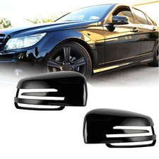 Für Mercedes-Benz W204 C207 W212 W221 Glanz Schwarz Spiegelkappe Aussenspiegel