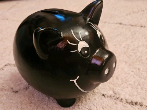 Sparschwein schwarz mit - schwarz,,