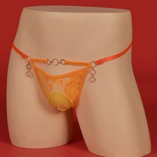 Herren transparent G String Unterwäsche Spitze verstellbar niedrige Taille Tang