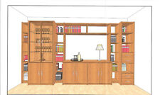 Paschen Bibliothek, 4 Meter, Holzfurnier in Kirschbaum Bernstein