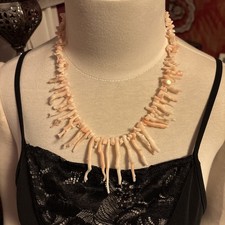Korallenkette Koralle Angel Skin Coral Engelshautkoralle Antik Vintage Schmuck