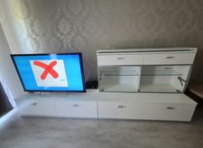 Musterring Schrankwand Wohnwand Lowboard Vitrine Wandboard weiß