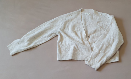 Damen strickjacke m weiß - m,