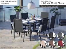 Gartenmöbel Set 7-tlg. Tisch 6x Stapelstuhl Essgruppe Garten Sitzgruppe Farbwahl