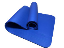 Yogamatte mit Tragegurt gepolstert rutschfest für Yoga Fitness Pilates Gym Blau