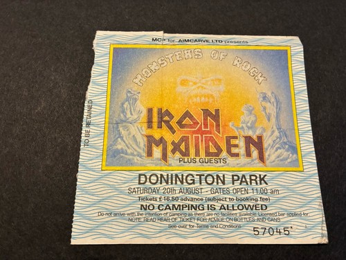 Iron maiden donington ticket - ,