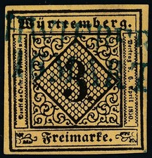 Württemberg 2 c IV a, gestempelt Zd 'SCHWIEBERDINGEN' KB Irtenkauf BPP - FARBE !