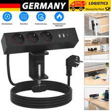 Tischsteckdose mit USB C 3 Fach Mehrfachsteckdose Steckdosenleiste Schreibtisch
