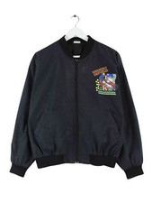 Vintage 90s Baseball Print Bomber Jacke Schwarz S Herren