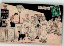 39745403 - Herzlich Willkommen Soldaten Gasthaus Katze E.R. Paris Modele depose