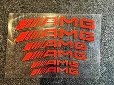 6x AMG Bremssattel Sticker Aufkleber hitzebeständig - Rot 