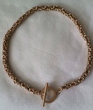 QUDO Halskette,byzantinisches Flechtmuster, Knebelverschluss, Edelstahl, 45cm