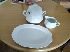 suppenterrine mit deckel,Platte und Sauciere Porzellan weiss