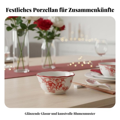 Rotes blumen keramik - rotes,