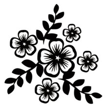 1x Autoaufkleber Aufkleber, Blumen 24x24cm Auto Tuning Wand Tattoo, Sticker