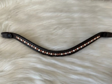 Healthy Horses  Stirnriemen  braun Glitzer Gr Vollblut mit Druckknopfschlaufe