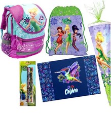 DISNEY FAIRIES TINKERBELL 9 t Set SCHULRANZEN Ranzen SCHULTÜTE FEDERMAPPE Tasche