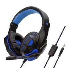 Neu Gaming Headset PS4/PS5/XBOX/PC Bass HD Mikrofon Blau Oder Rot LED Licht