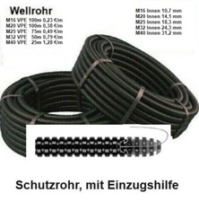 Wellrohr mit Zugdraht Leerrohr