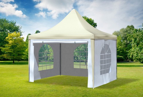Gartenpavillon 3x3m pvc beige - pvc,