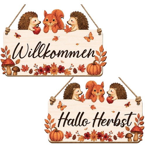 Herbst holzschild willkommen - herbst,